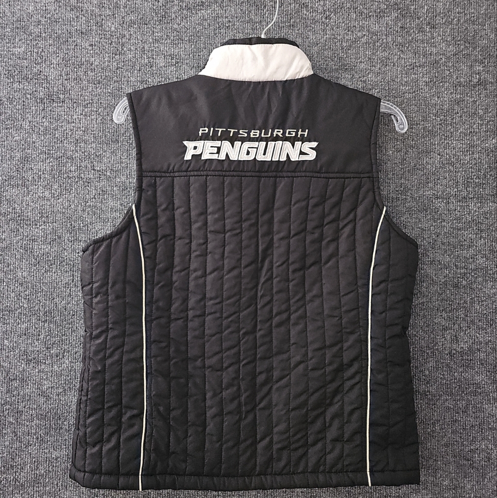 Pittsburgh Penquins Women's Medium Puffer Vest Full Zip G-III NHL Hockey